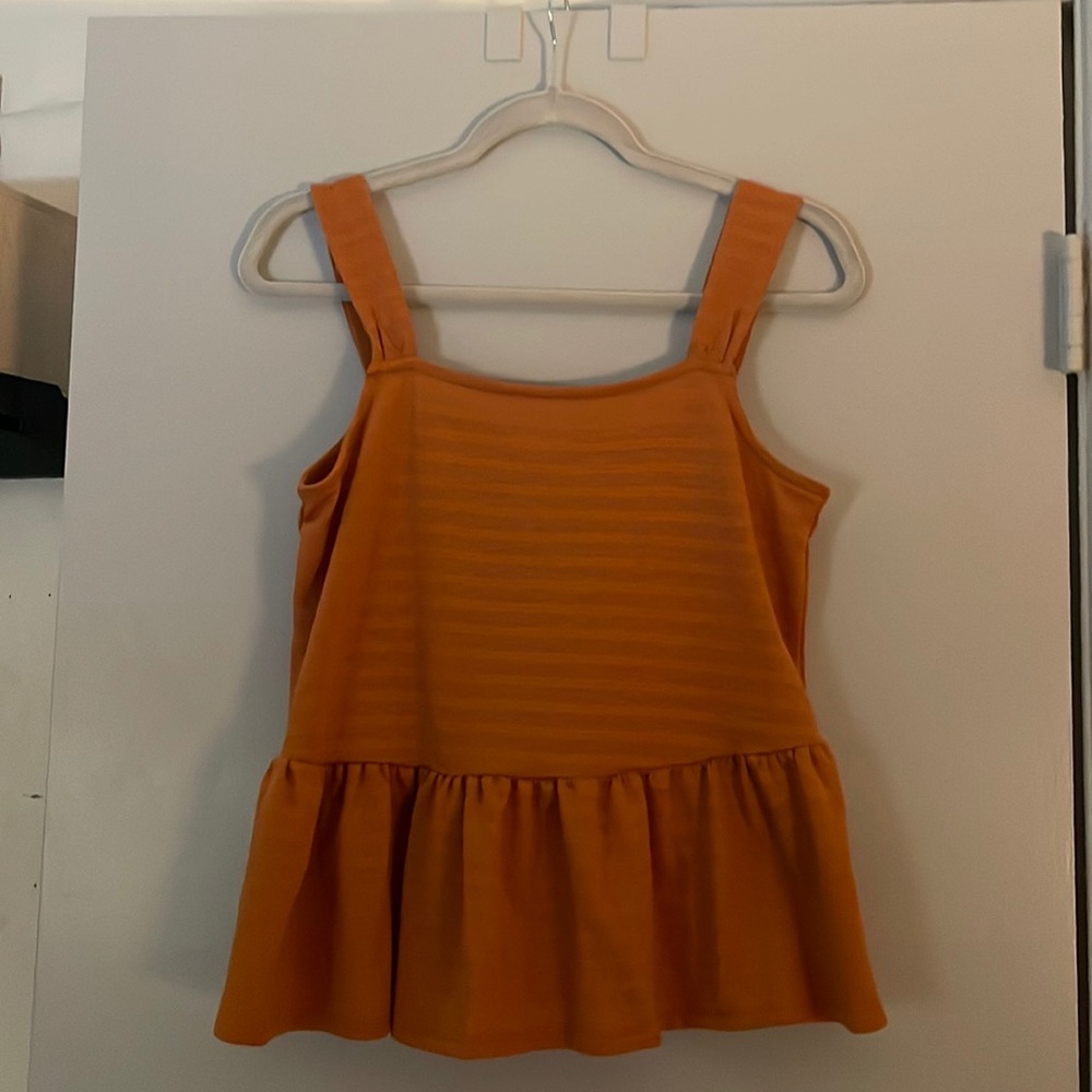A.n.a Orange Peplum Sleeveless Top